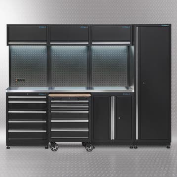 Datona Werkplaatsinrichting PREMIUM met RVS werkblad 265 cm, Doe-het-zelf en Bouw, Ophalen of Verzenden, Nieuw