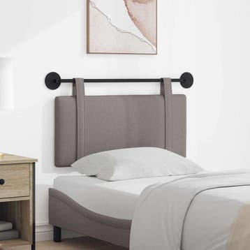 vidaXL Hangend hoofdbord Taupe Stof, Verzenden