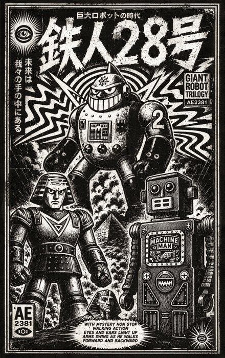 Æ (XX-XXI) - Set of 2 – Tetsujin 28 · The Last Space, Antiek en Kunst, Antiek | Speelgoed