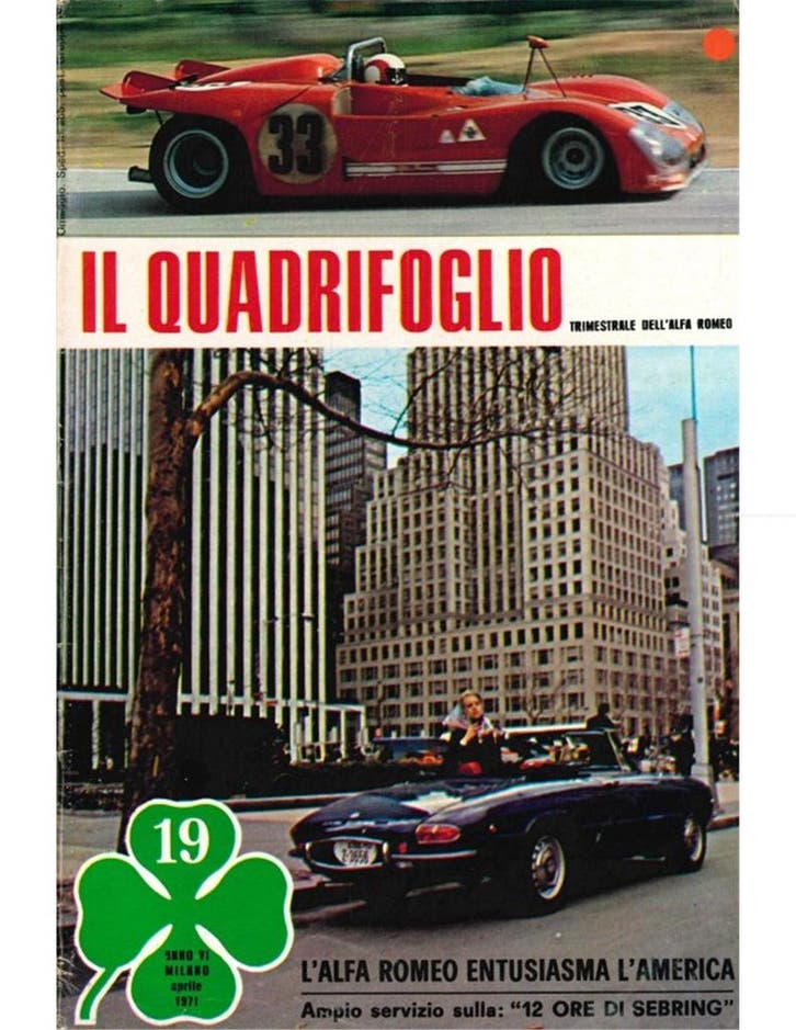 1971 ALFA ROMEO IL QUADRIFOGLIO MAGAZINE 19 ITALIAANS, Boeken, Auto's | Folders en Tijdschriften