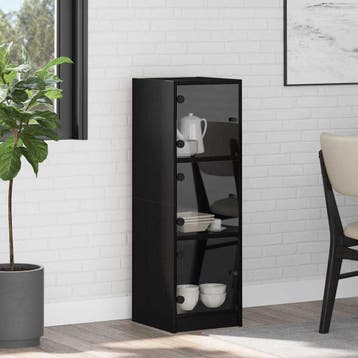 vidaXL Highboard Zwart Eiken 35 x 37 x 109 cm Bewerkt hout, Verzenden, Nieuw