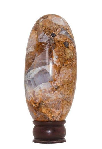 KAMR GEM Natuurlijk Gouden Helende Kwarts Lingam 185mm