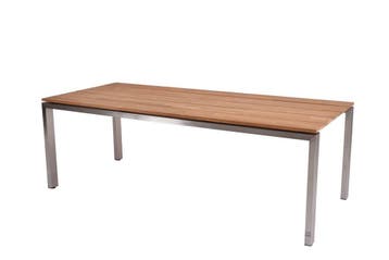 4 Seasons Outdoor Goa tafel RVS met teak blad 220 cm * SALE, Nieuw
