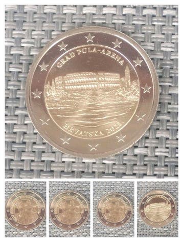 Kroatië. 2 Euro 2025 Pula + King Tomislav (5 coins)