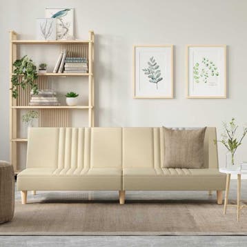vidaXL Slaapbank / zetel stof crèmekleurig, Verzenden, Nieuw