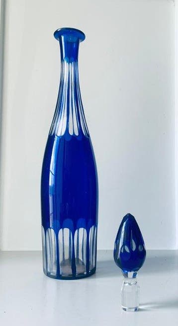 Baccarat - Karaf - 19th century Luxury Cobalt blue overlay