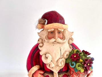 Jim Shore - Kerstbeeldje Enesco - Kerstman muziekdoos - Hars, Diversen, Nieuw