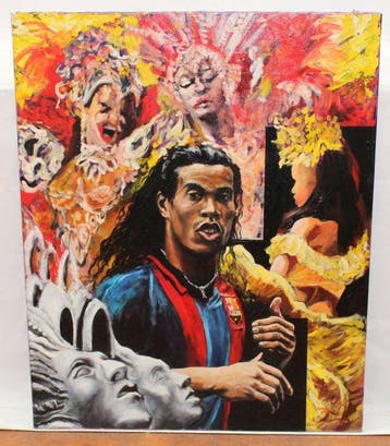Mark Debroux (1951) - Alegoría a Roanaldinho Gaucho, Antiek en Kunst