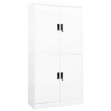 vidaXL Kantoorkast 90x40x180 cm staal wit, Verzenden