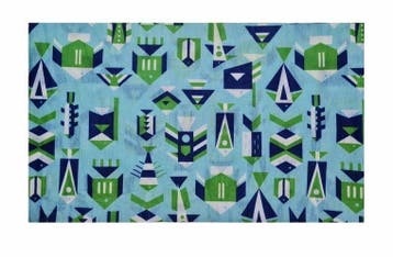 Haarband Multifunctioneel 45x25cm - Vissen Patroon - Blauw