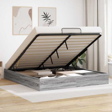 vidaXL Ottoman Bedframe Grijs Sonoma 160 x 200 cm, Verzenden, Nieuw