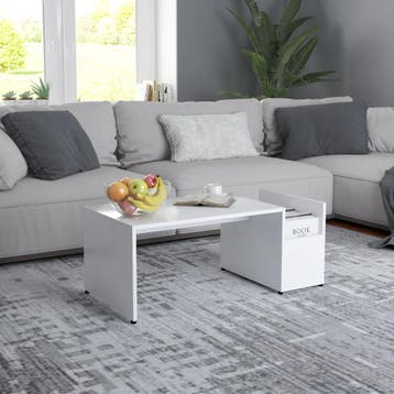 vidaXL Salontafel 90x45x35 cm bewerkt hout wit, Verzenden, Nieuw