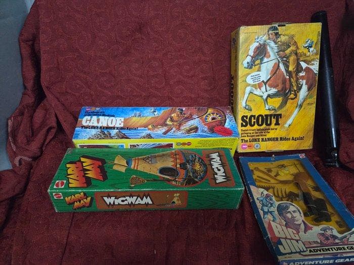 Mattel - Figuur - Big Jim Adventure Gear; Scout; Canoe;, Antiek en Kunst, Antiek | Overige Antiek