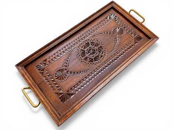 Plateau de service - Jugendstil - années 1890 - Teck