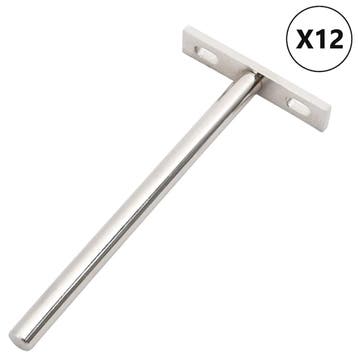 vidaXL Zwevende plankdragers 12st onzichtbaar Ø10x150 mm, Doe-het-zelf en Bouw, Verzenden, Nieuw