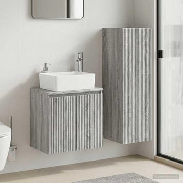 vidaXL Badkamermeubel Set 2 st Grijs Sonoma 33 x 34,5 x 100, Maison & Meubles, Tables | Coiffeuses, Verzenden