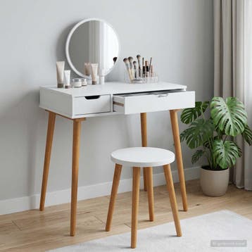 vidaXL Kaptafel FAUSKE Wit 76 x 50 x 78 cm, Huis en Inrichting, Verzenden, Nieuw