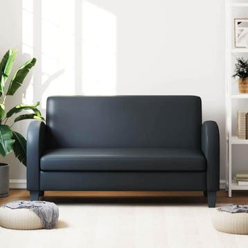 vidaXL Tweezitsbank / zetel kunstleer zwart, Huis en Inrichting, Verzenden, Nieuw
