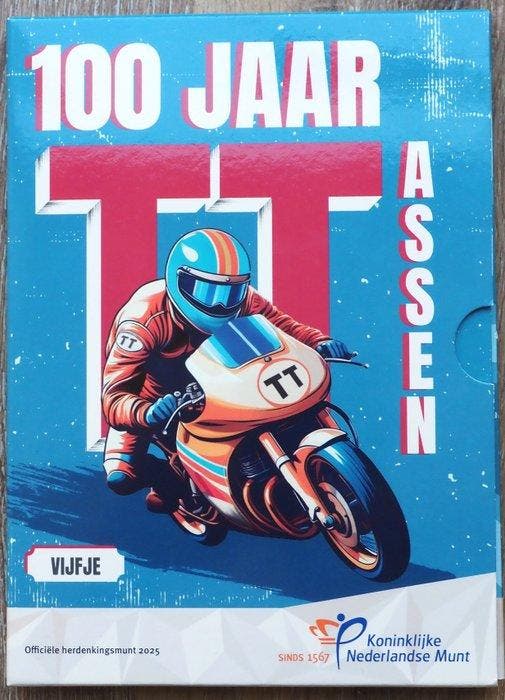 Pays-Bas. 5 Euro 2025 TT Assen Proof (Sans prix de, Postzegels en Munten, Munten | Europa | Niet-Euromunten