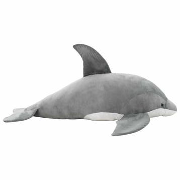 vidaXL Knuffel dolfijn pluche grijs, Enfants & Bébés, Jouets | Peluches, Verzenden