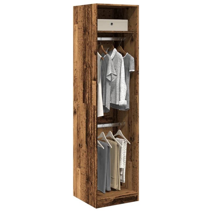 vidaXL Kledingkast 50x50x200 cm bewerkt hout oud hout, Maison & Meubles, Armoires | Penderies & Garde-robes, Envoi
