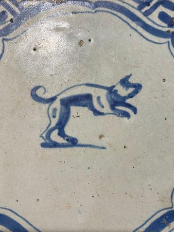 Tegel - Dier - 1600-1650 - Vroege Hond Tegel
