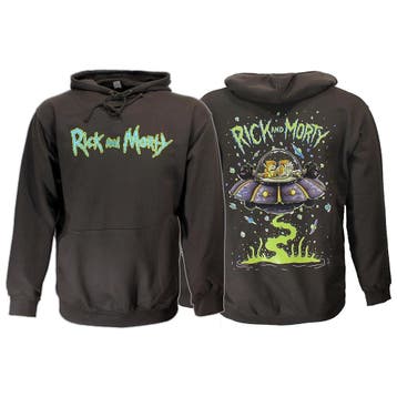 Rick and Morty Sweater Spacecruiser Pullover Hoodie Donkergr, Kleding | Heren, Nieuw