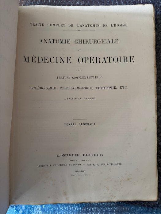 Bourgery et Claude Bernard - Traité complet de lanatomie de, Antiek en Kunst, Antiek | Boeken en Manuscripten