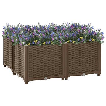 vidaXL Plantenbak verhoogd 80x80x38 cm polypropyleen, Verzenden