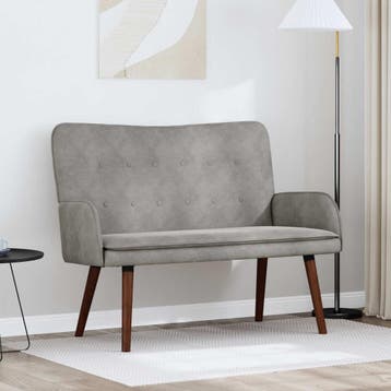 vidaXL 2-Zits Sofa Lichtgrijs 115 x 61 x 87 cm fluweel, Huis en Inrichting, Verzenden, Nieuw