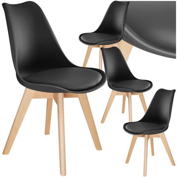 Eetkamerstoelen Frederikke - zwart, Set van 4, Verzenden, Nieuw