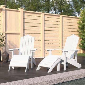 vidaXL Tuinstoelen 2 st Adirondack met voetensteunen HDPE, Verzenden