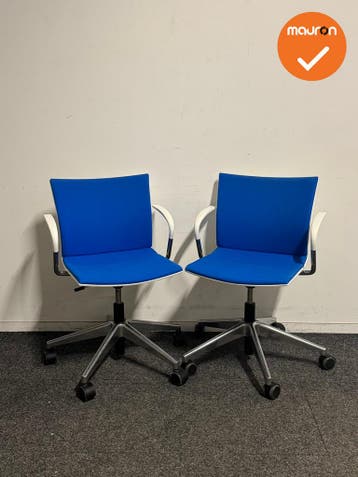 Ahrend - Vergaderstoel - Blauw - Chroom onderstel - Set van, Ophalen of Verzenden, Stoel