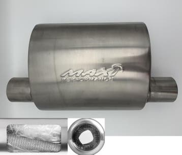 MAX Spiral Straight Flo Performance rvs uitlaat demper 2,5, Ophalen of Verzenden