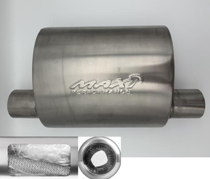MAX Spiral Straight Flo Performance rvs uitlaat demper 2,5, Autos : Pièces & Accessoires, Autres pièces automobiles, Enlèvement ou Envoi