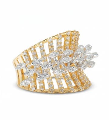 Bague tendance - 14 carats Or jaune - 1.56ct. tw. Diamant
