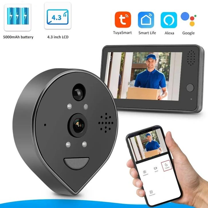 DrPhone LM8 - Camera Deurbel Met 4,3 Inch LCD Scherm - Video, TV, Hi-fi & Vidéo, Caméras de surveillance, Envoi