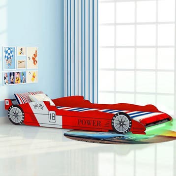 vidaXL Kinderbed raceauto met LED-verlichting rood 90x200 cm, Enfants & Bébés, Chambre d'enfant | Lits, Verzenden