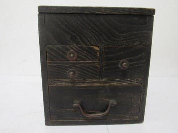 Doos - Hout - Houten inktsteen doos met