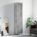 vidaXL Hoge kast 34,5x34x180 cm bewerkt hout betongrijs, Verzenden, Nieuw