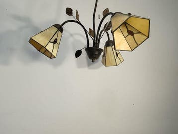 Lamp - Gietijzer - Tiffany-stijl lamp
