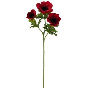 Anemoon Rood Zijdenbloem 56 cm per stuk, Nieuw