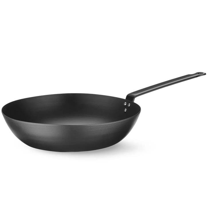 Wokpan | Carbonstaal | Div. Warmtebronnen | Platte Bodem |, Articles professionnels, Horeca | Équipement de cuisine, Envoi