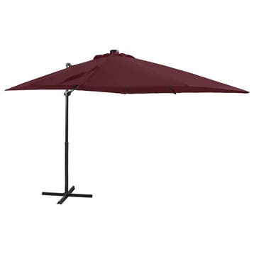 vidaXL Zweefparasol met paal en LED-verlichting 250 cm, Verzenden, Nieuw
