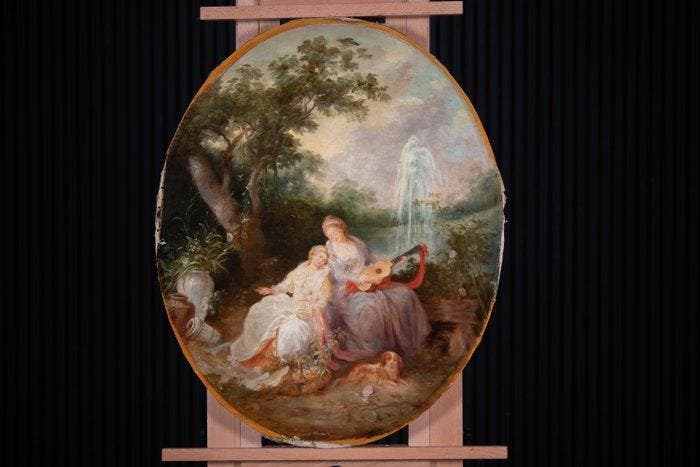 Follower of Jean-Baptiste Hilaire (XIX) - La Musique - NO, Antiek en Kunst, Kunst | Schilderijen | Klassiek
