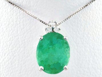 Zonder minimumprijs - Ketting met hanger - 18 karaat Witgoud, Handtassen en Accessoires, Antieke sieraden