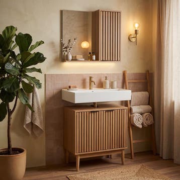 Ensemble de meubles de salle de bain aspect chêne - Meuble, Verzenden