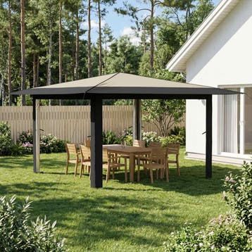 vidaXL Gazebo zonder Zijwand 4 x 4 m Crème en Antraciet, Verzenden