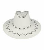 Cowboyhoed - Western hoed met stiksel onesize - Wit, Nieuw