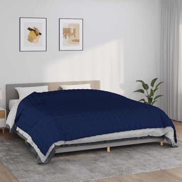 vidaXL Verzwaringsdeken 235x290 cm 11 kg stof blauw, Verzenden